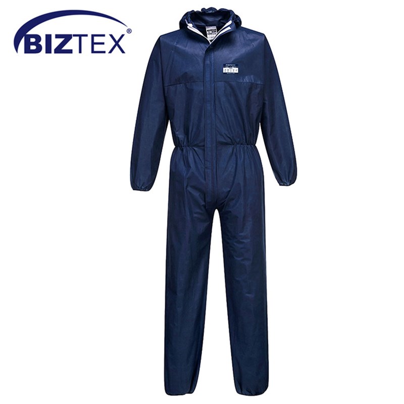 BIZTEX ST30 Protective Coverall - Blue with Hood, XX Large