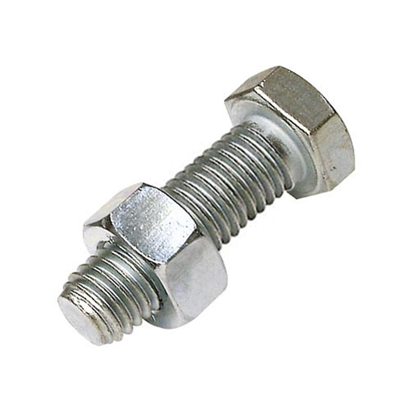 M20 x 60 Plated High Tensile (Gr8.8) Set Screw & Nut (Pk 10)