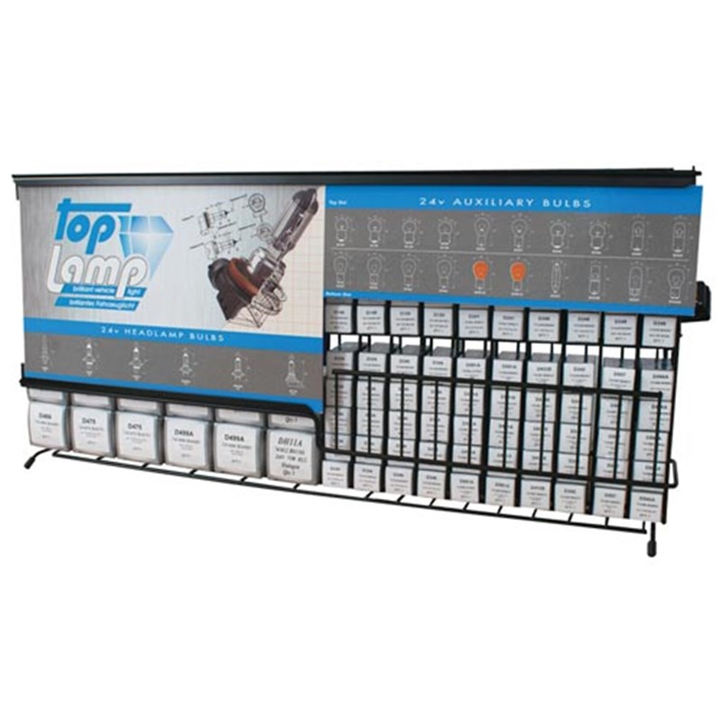 24 Volt Light Bulb Selection Rack (108 assorted bulbs in 16 sizes)