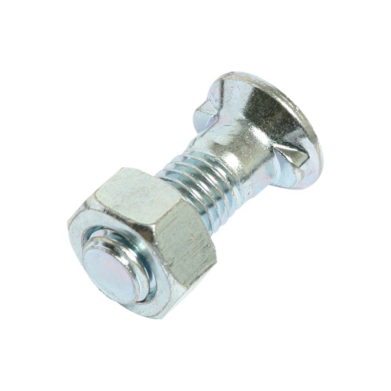 M11 x 35mm Oval Twin Nibbed, Plated HT (G10.9) Plough Bolt & Nut (Pk25)