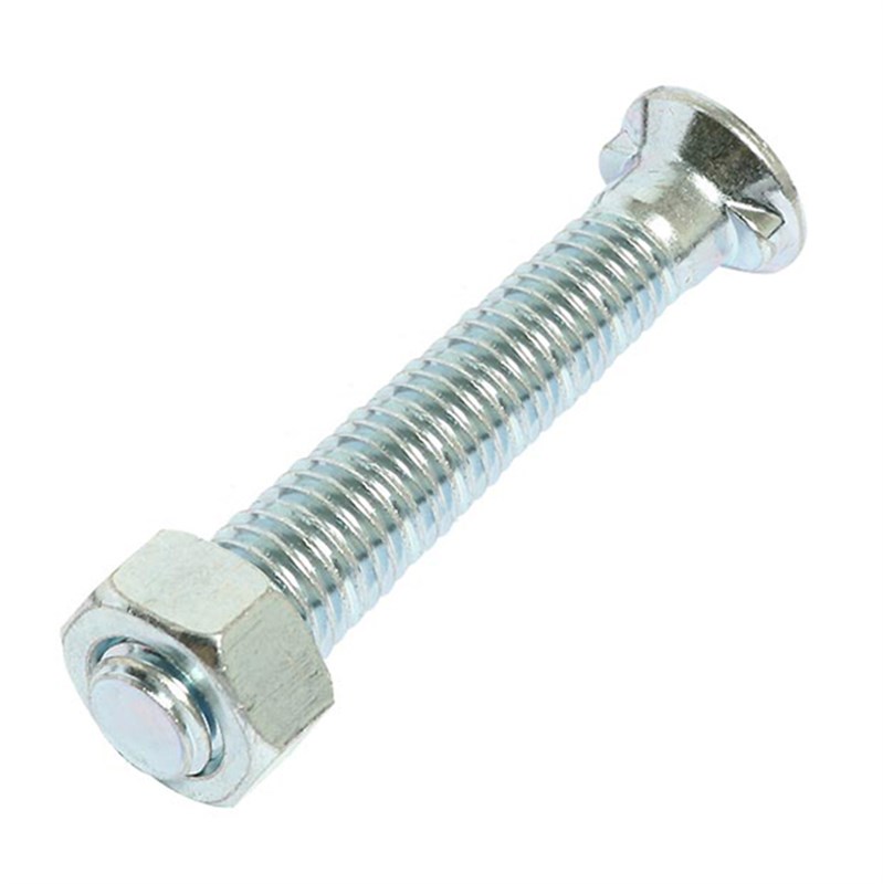 M12 x 85 Oval Twin Nibbed Plated High Tensile Plough Bolt & Nut (Single)