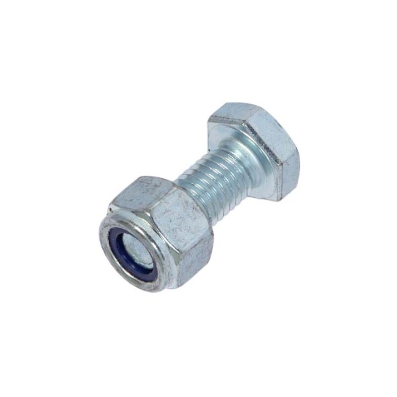 M12 x 30mm Plated High Tensile Hex Head Bolt (G10.9) & Nylon Lock Nut (Pk 10)