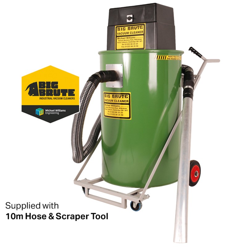 Big Brute Popular - Dry Only 230v Industrial Vacuum Cleaner c/w 10m Hose & Scraper Tool