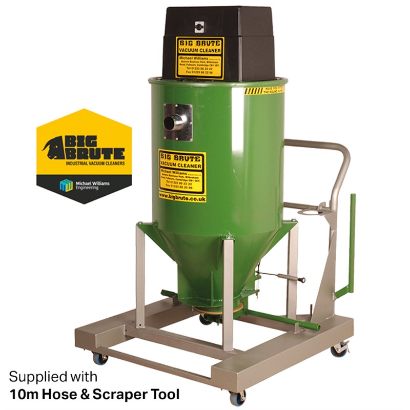 Big Brute Suck & Dump, Cone Base - Dry Only, 230v Industrial Vacuum Cleaner c/w 10m Hose & Scraper Tool