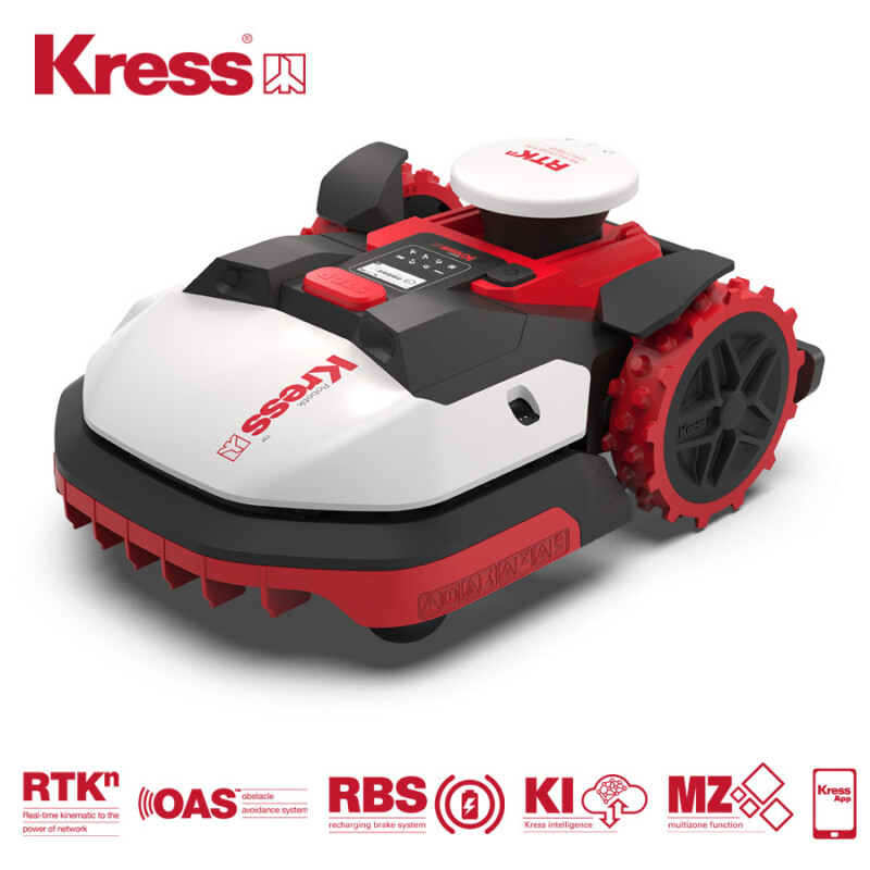 Kress Mission RTKn 2,000m2 Robotic Lawn Mower with OAS (Obstacle Avoidance System) (KR172E.A)