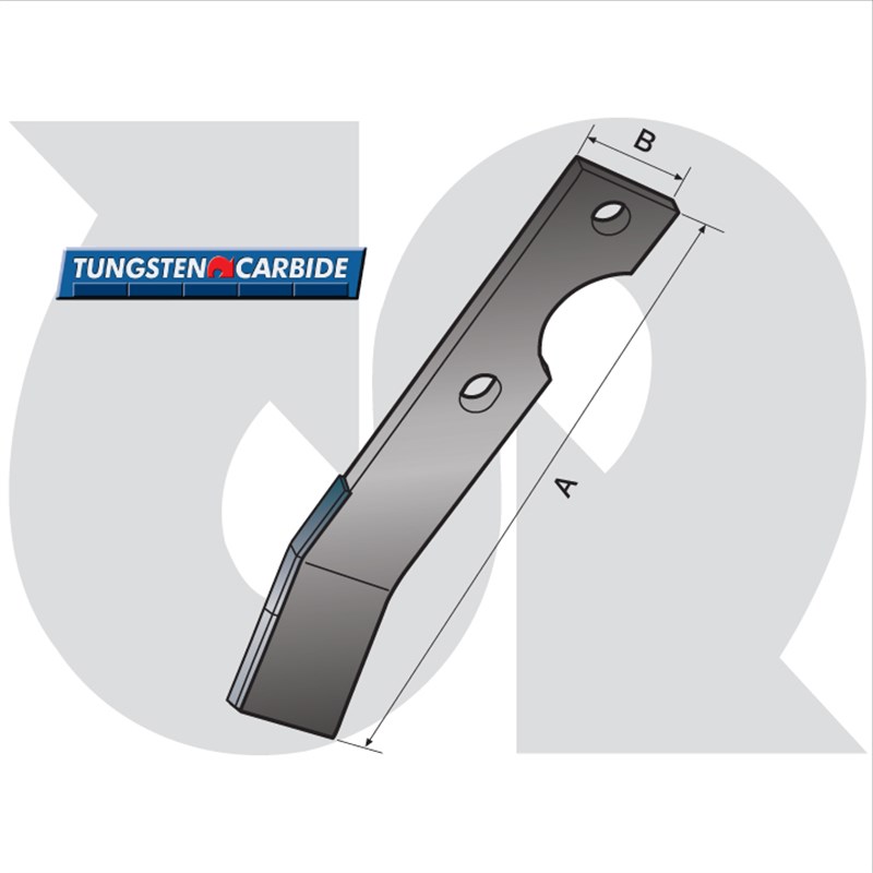 Tungsten (3x Tiles) H/Duty Cultivator Blade R.H. (12mm thick, to fit SIMONE/JONES)