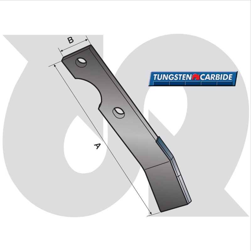 Tungsten (3x Tiles) H/Duty Cultivator Blade L.H. (12mm thick, to fit SIMONE/JONES)
